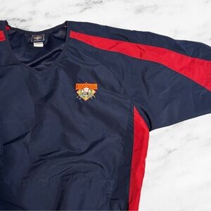 Cooperstown Navy and Red Pullover Windshirt - Men's Athletic Top